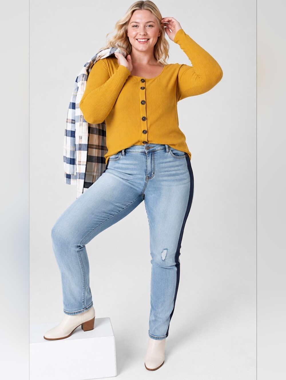 Lane Bryant Ribbed Top In Artisans Gold Warm Yellow NEW 14/16 Shirt Henley